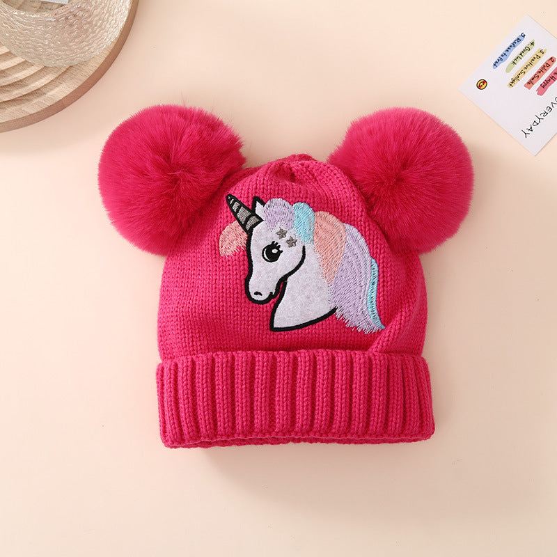 Wholesale Children' s Knit Hat for Autumn and Winter,  New Style and Double Pom-Poms,  Warm Winter